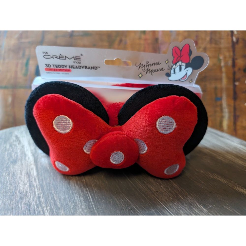The Creme Shop Minnie Mouse 3D Teddy Headband Limited Edition Ears and Bow, NEW!
